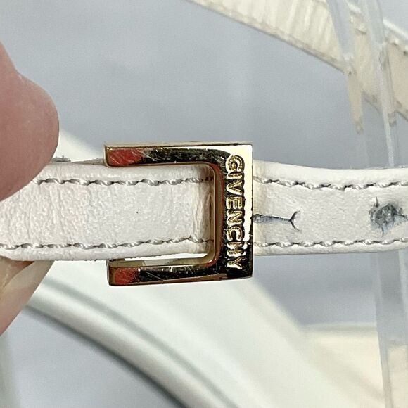 Givenchy G Lock Platform Heels Beige Sz 39.5 Pointed Toe Ankle Strap - Picture 6 of 12